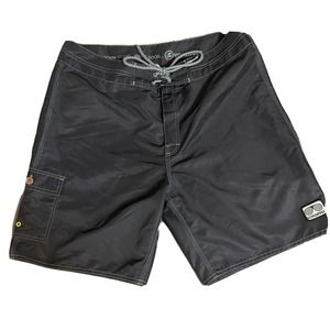 Vonzipper Board Shorts Mens 33 Black Pull On Elastic Drawstring Waist